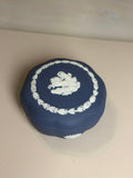 Wedgwood Portland Blue Jasperware Round Chariot Trinket Box