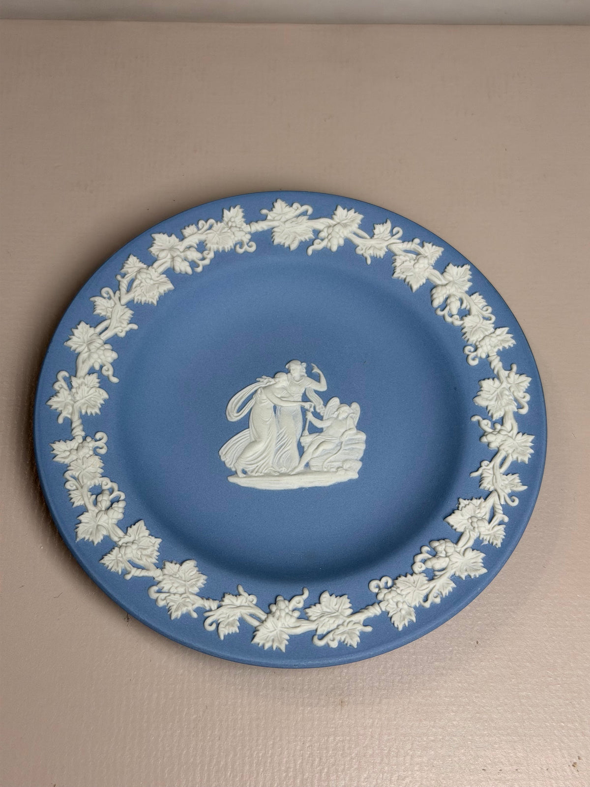 Wedgwood Blue Jasperware Classical Scene Grapevine Dish