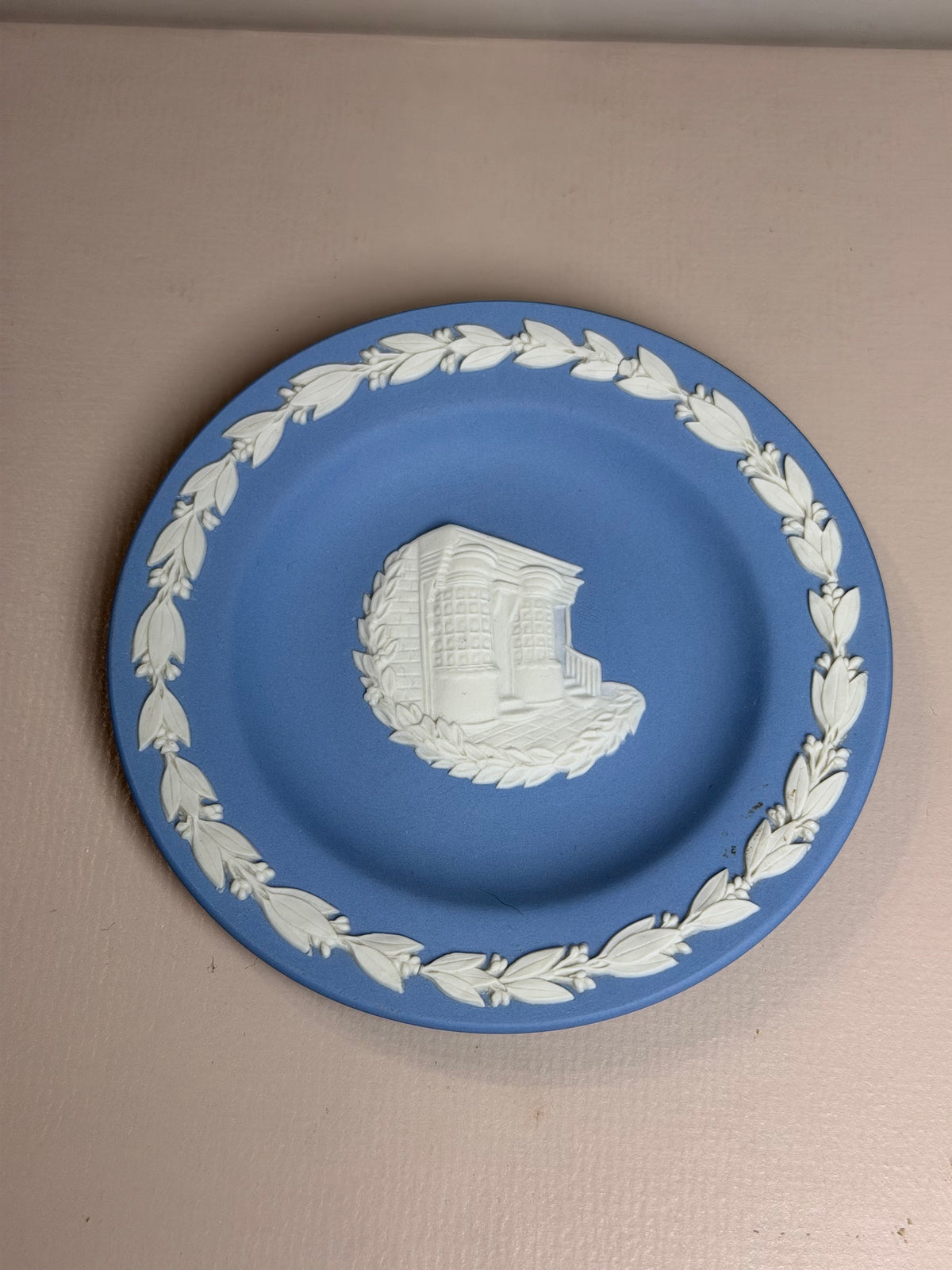 Wedgwood Blue Jasperware Classical Fribourg & Freyer Laurel Dish