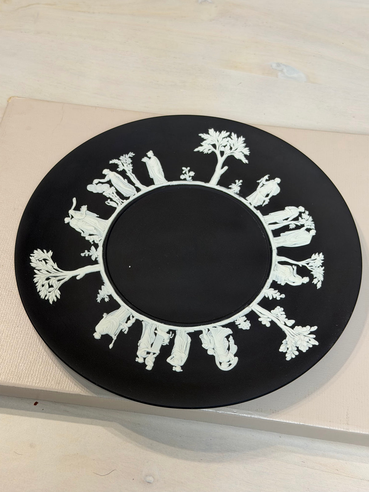 Wedgwood Black & White Jasperware Dancing Figures Plate
