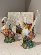 Vintage Fitz & Floyd Swan Candle Holders