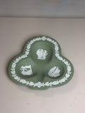Wedgwood Sage Green Jasperware Clover Three-Scene Dish