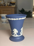 Wedgwood Portland Blue Jasperware Trumpet Vase
