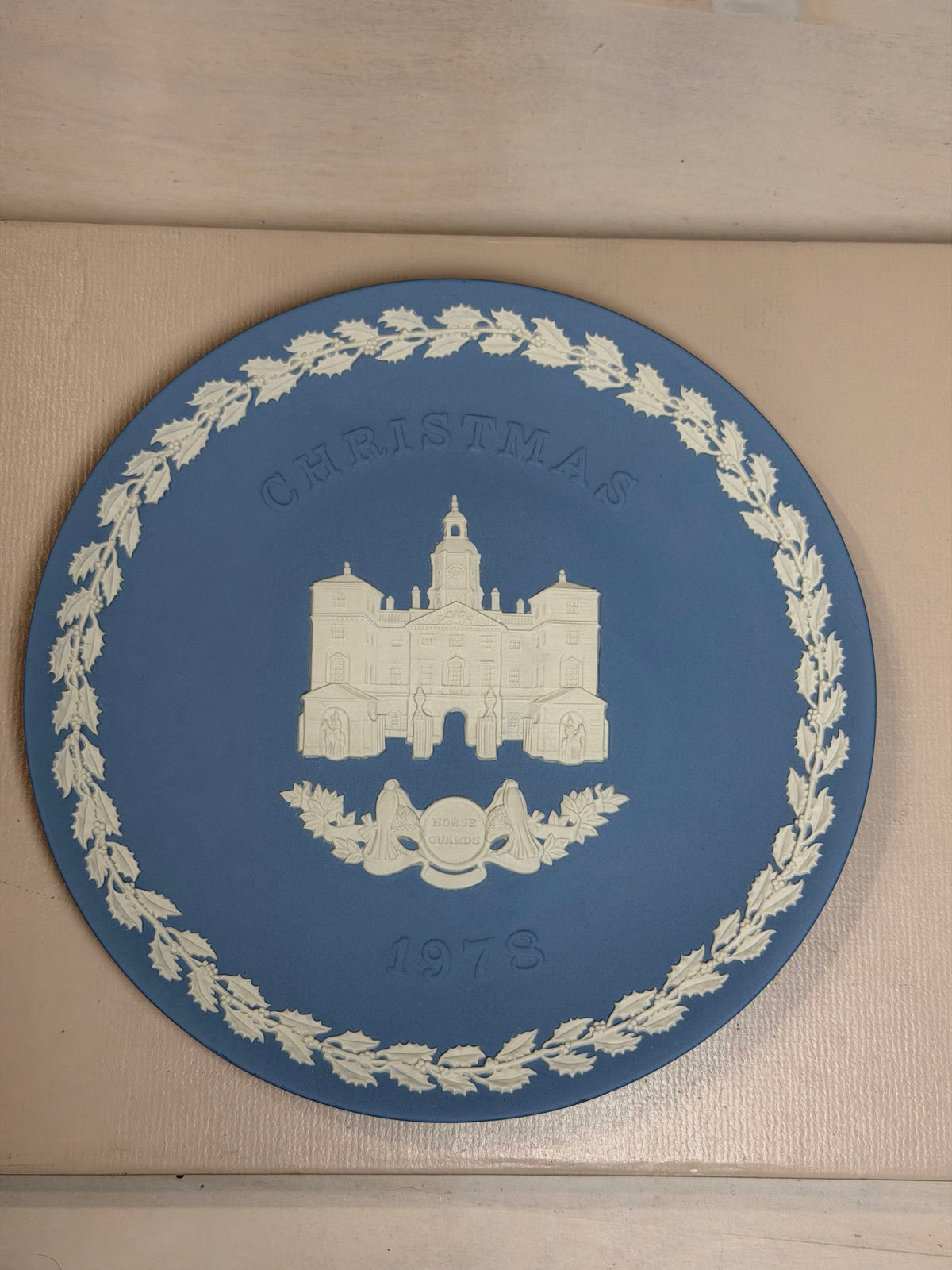 Wedgwood Blue Jasperware Christmas 1973 Tower of London Plate