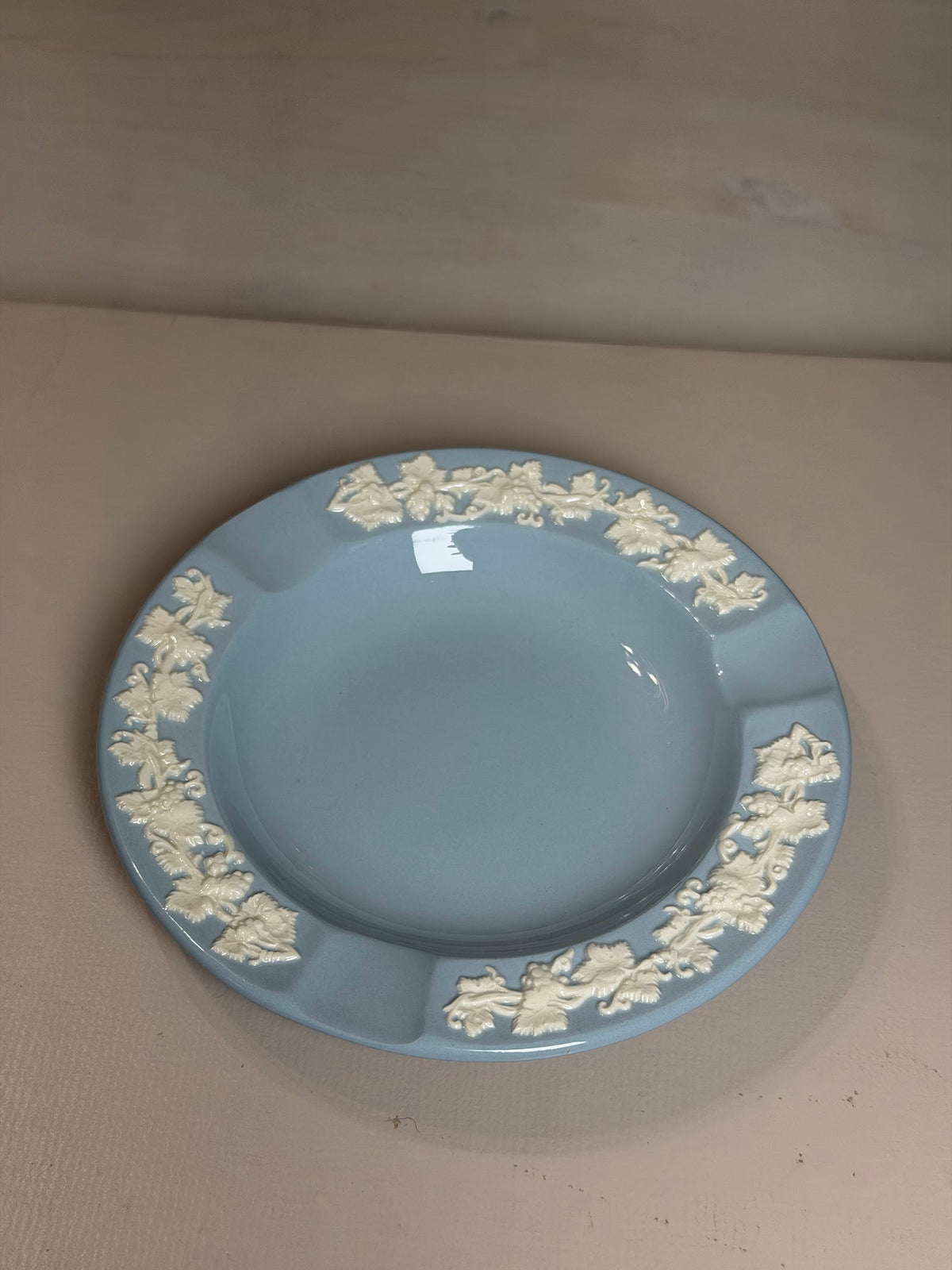 Wedgwood Pale Blue & Cream Grapevine Round Ashtray
