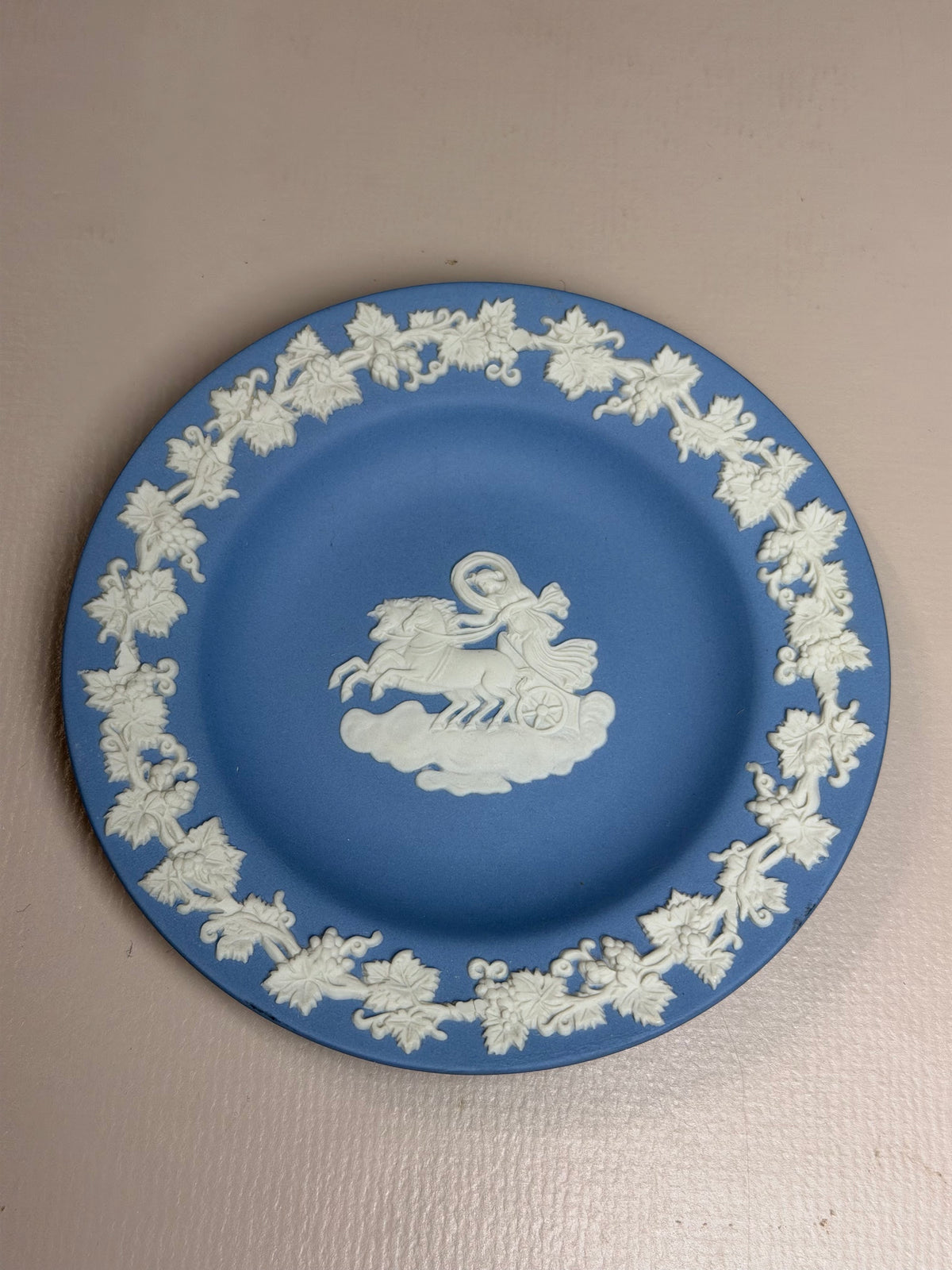 Wedgwood Blue Jasperware Chariot Grapevine Dish