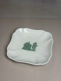 Wedgwood White & Green Classical Scalloped Square Pin Dish