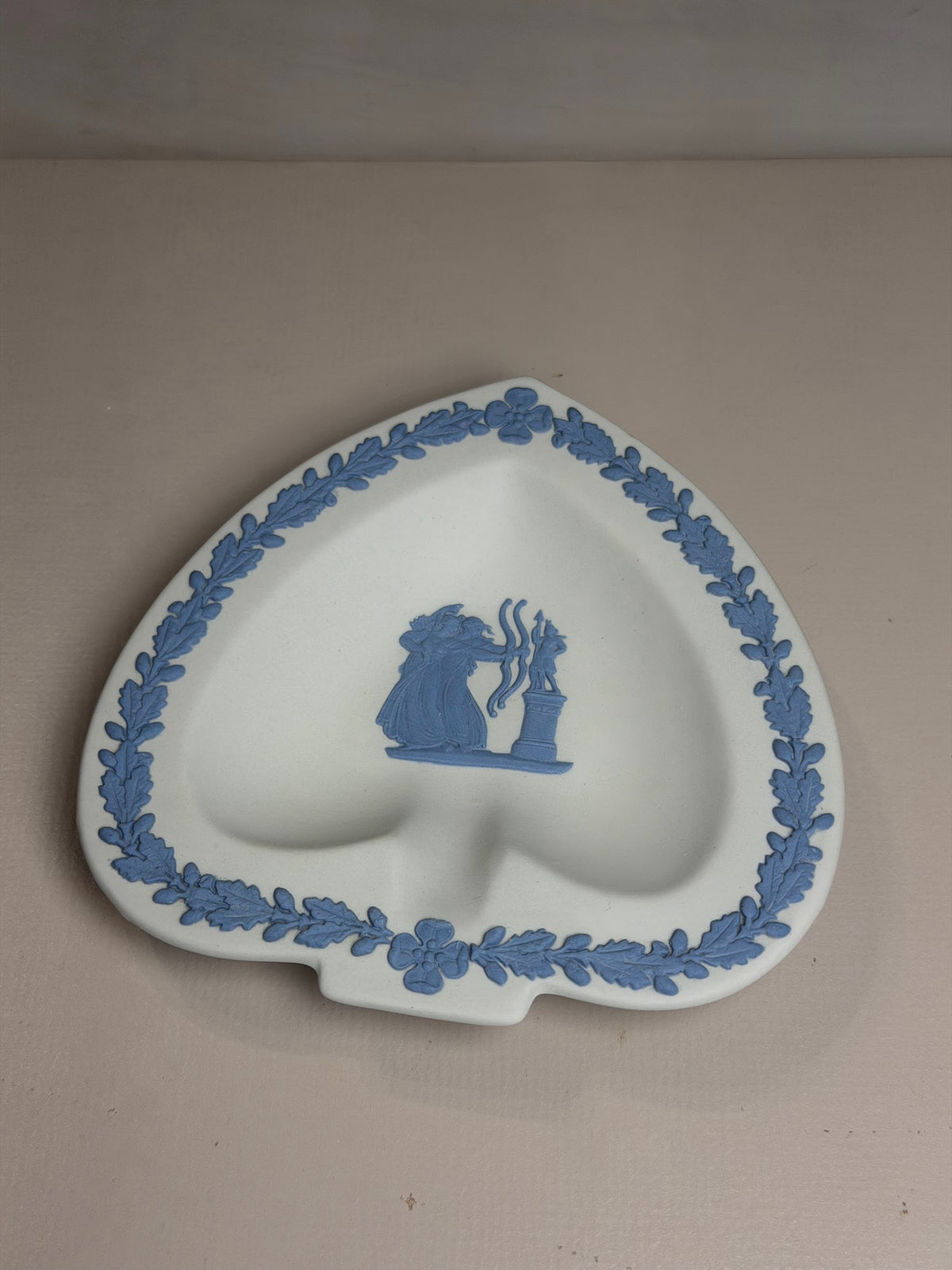 Wedgwood White & Blue Jasperware Heart Pin Dish