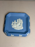 Wedgwood Blue Jasperware Square Classical Architectural Tray