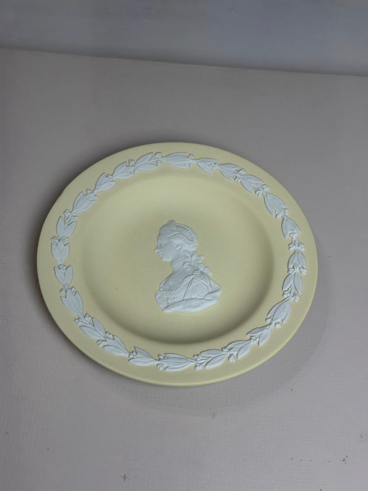 Wedgwood Primrose Yellow Jasperware Portrait Dish