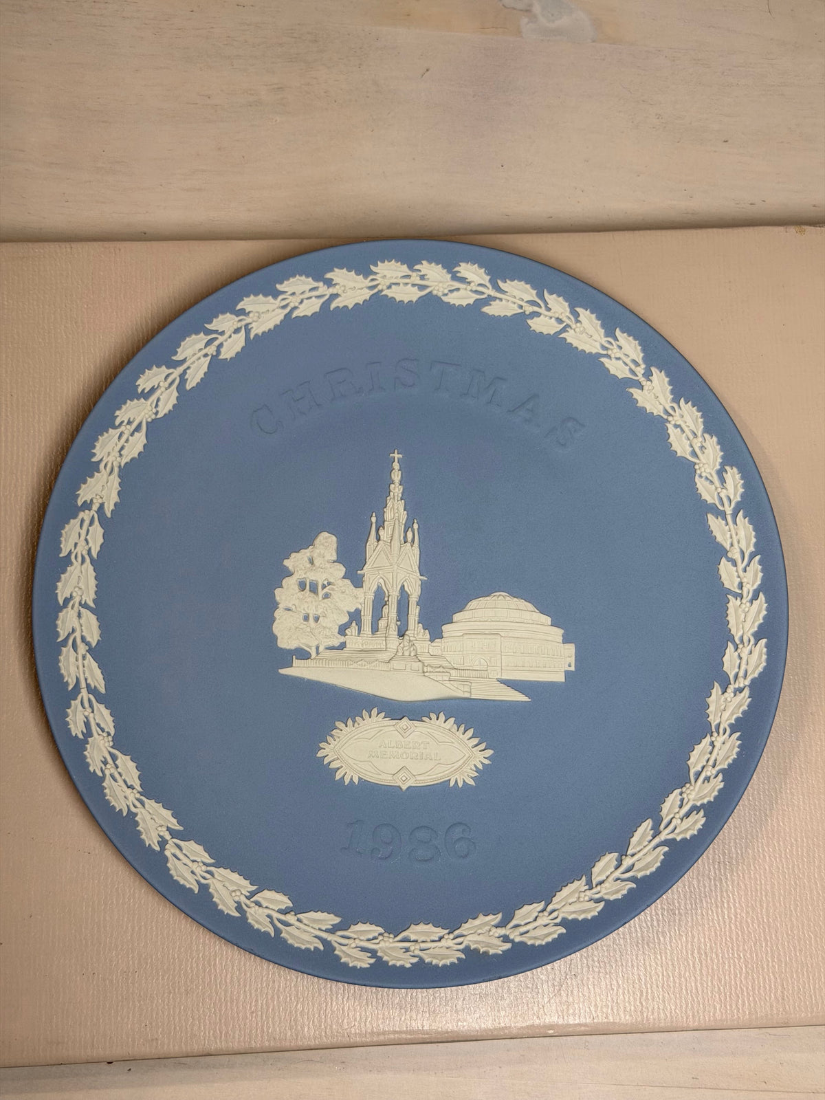 Wedgwood Blue Jasperware Christmas 1986 Edinburgh Plate
