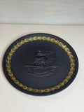 Wedgwood Black Basalt Classical Plate with Gold-Tone Laurel Border