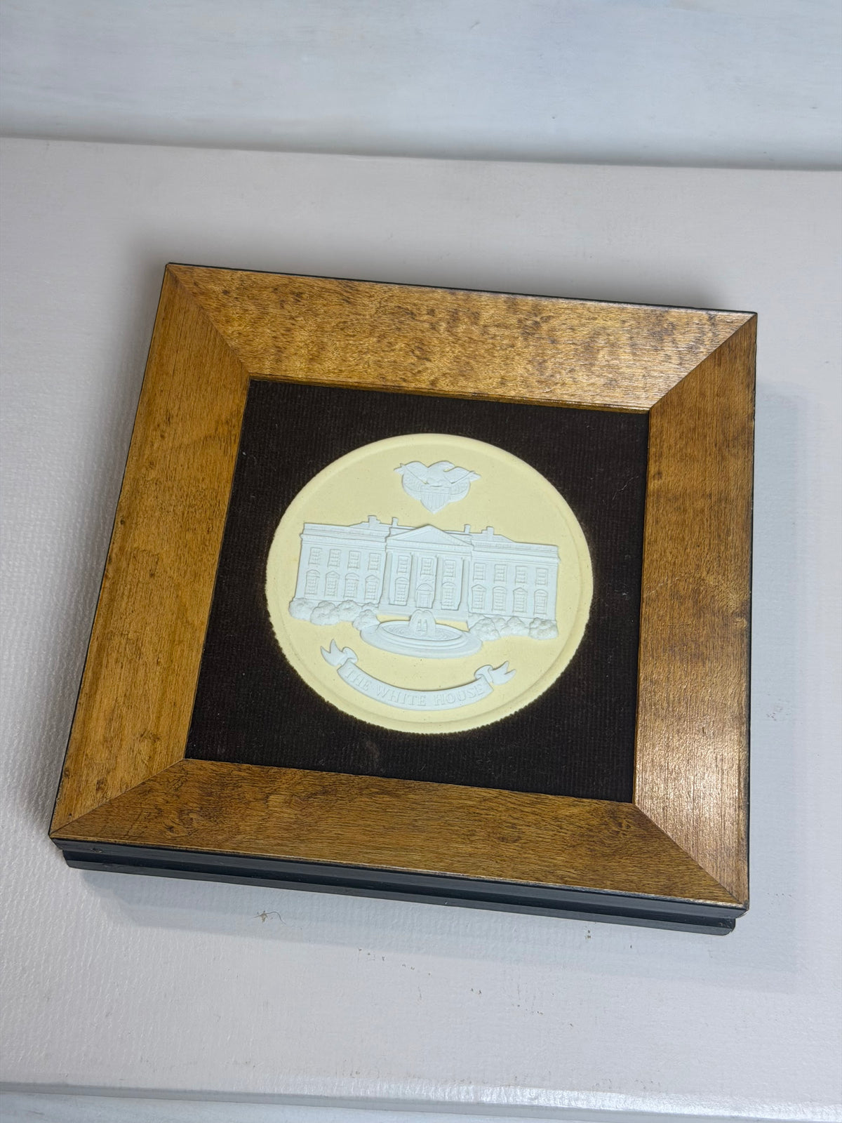 Wedgwood Framed Primrose Yellow Jasperware Palace Plaque