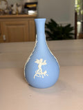 Wedgwood Blue Jasperware Slender-Neck Winged Figure Vase