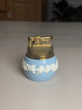 Wedgwood Pale Blue Jasperware Table Lighter with Brass-Tone Fitting