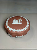 Wedgwood Terracotta & White Jasperware Round Trinket Box