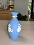 Wedgwood Blue Jasperware Classical Scene Bud Vase