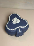 Wedgwood Portland Blue Jasperware Club-Shaped Trinket Box