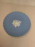 Wedgwood Blue & Cream Jasperware Floral Spray Scalloped Dish