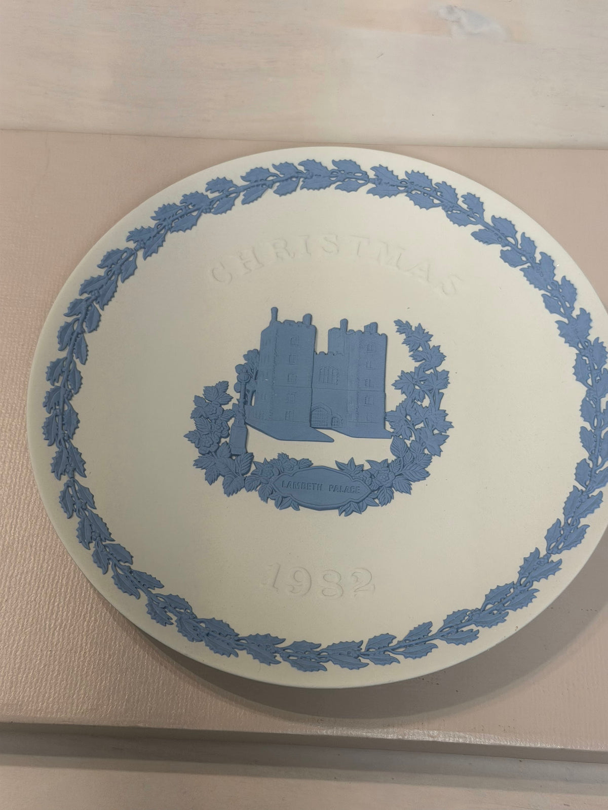 Wedgwood Cream & Blue Jasperware Castle Decorative Plate