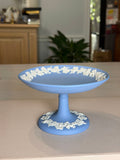 Wedgwood Blue & White Jasperware Grapevine Pedestal Compote