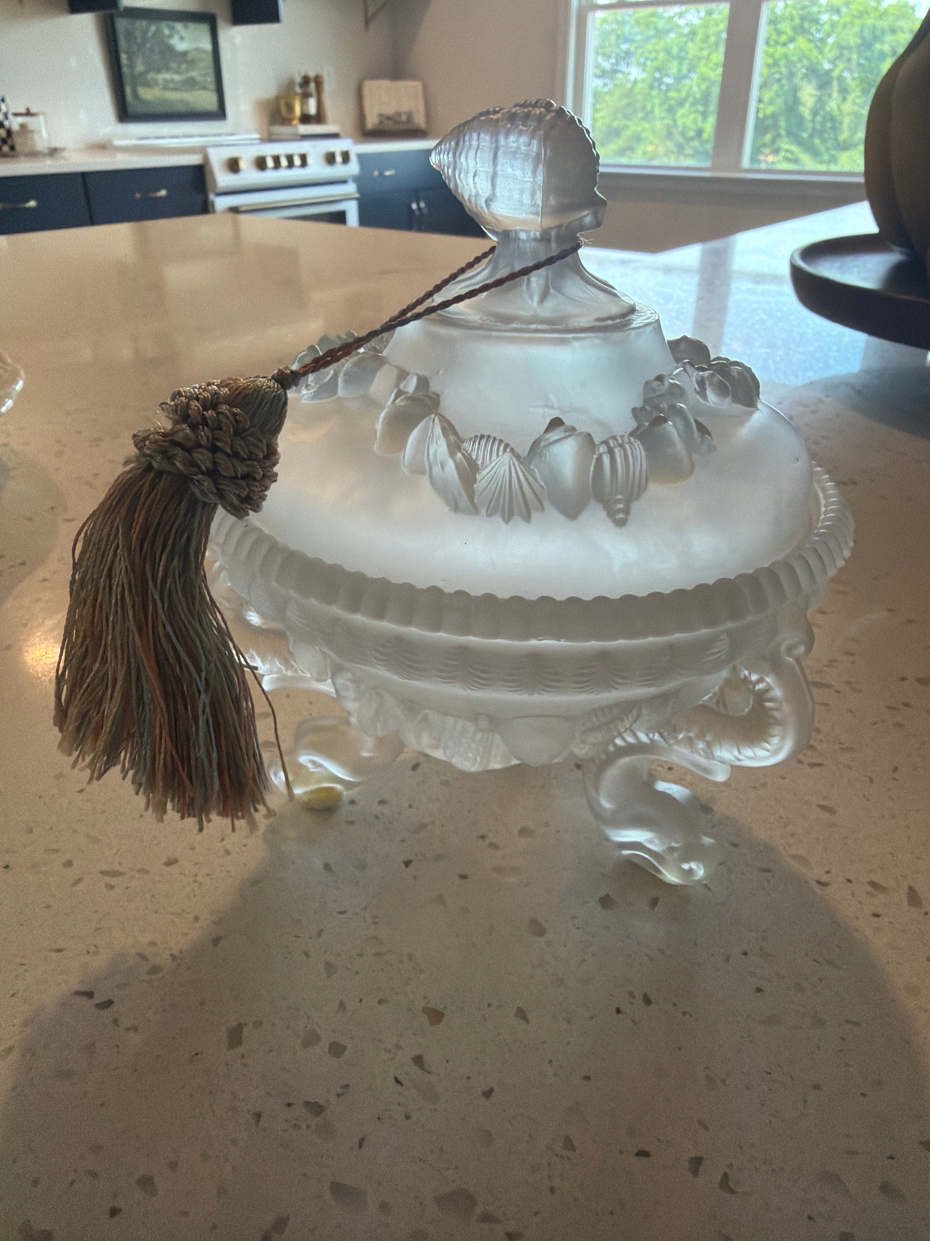 Frosted glass dish