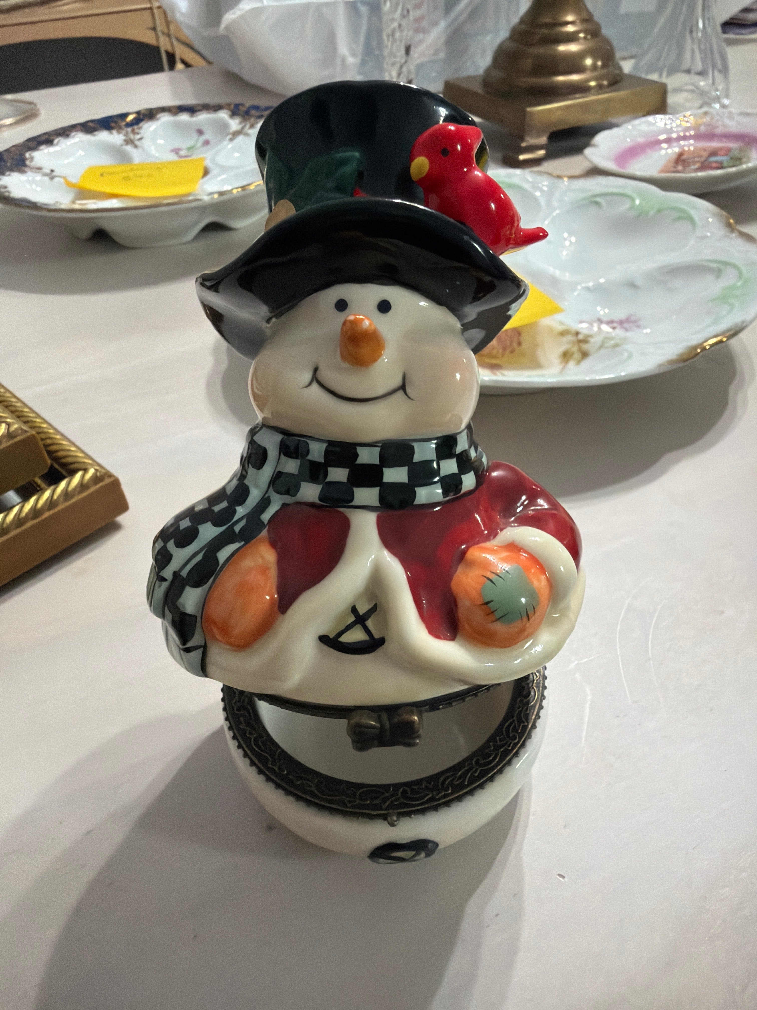 Trinket box snowman