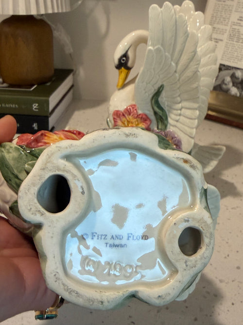 Vintage Fitz & Floyd Swan Candle Holders