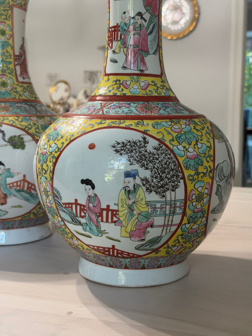 Famille Rose Vases-set of 2