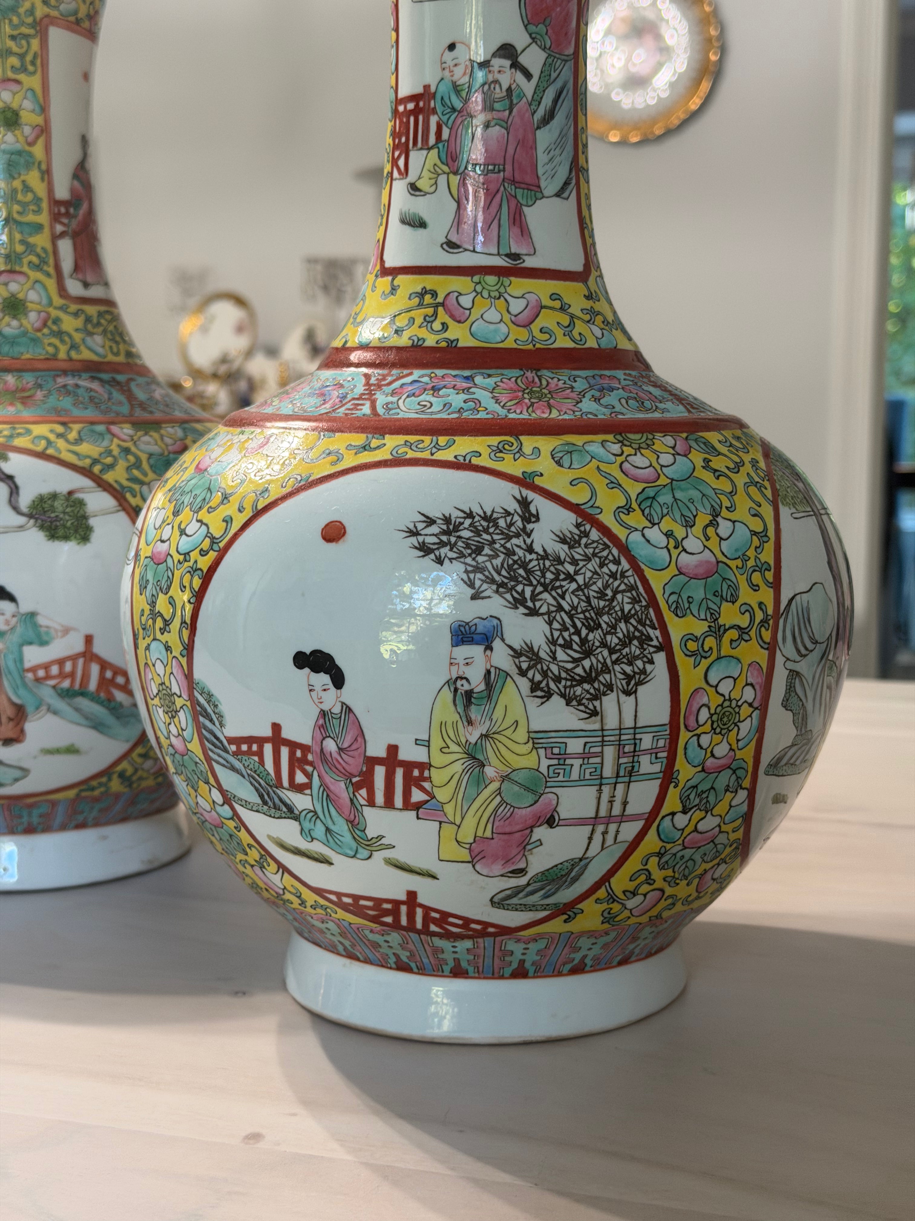 Famille Rose Vases-set of 2