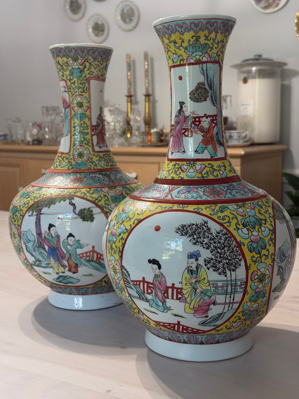 Famille Rose Vases-set of 2