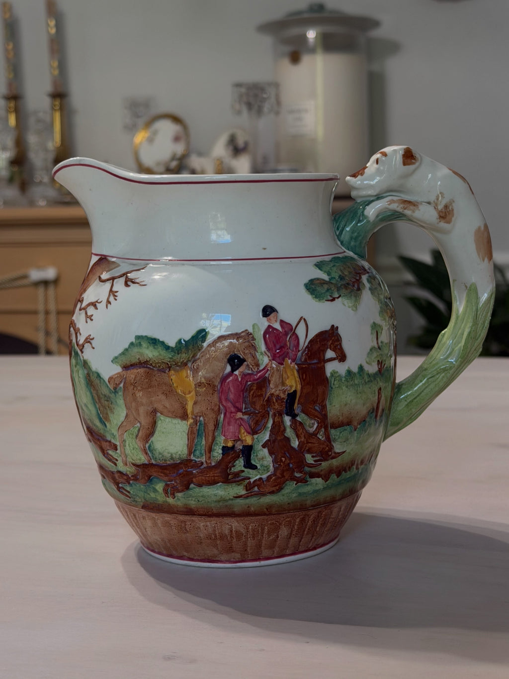 Wedgwood hound handle pitcher