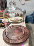 Cloche with wooden base