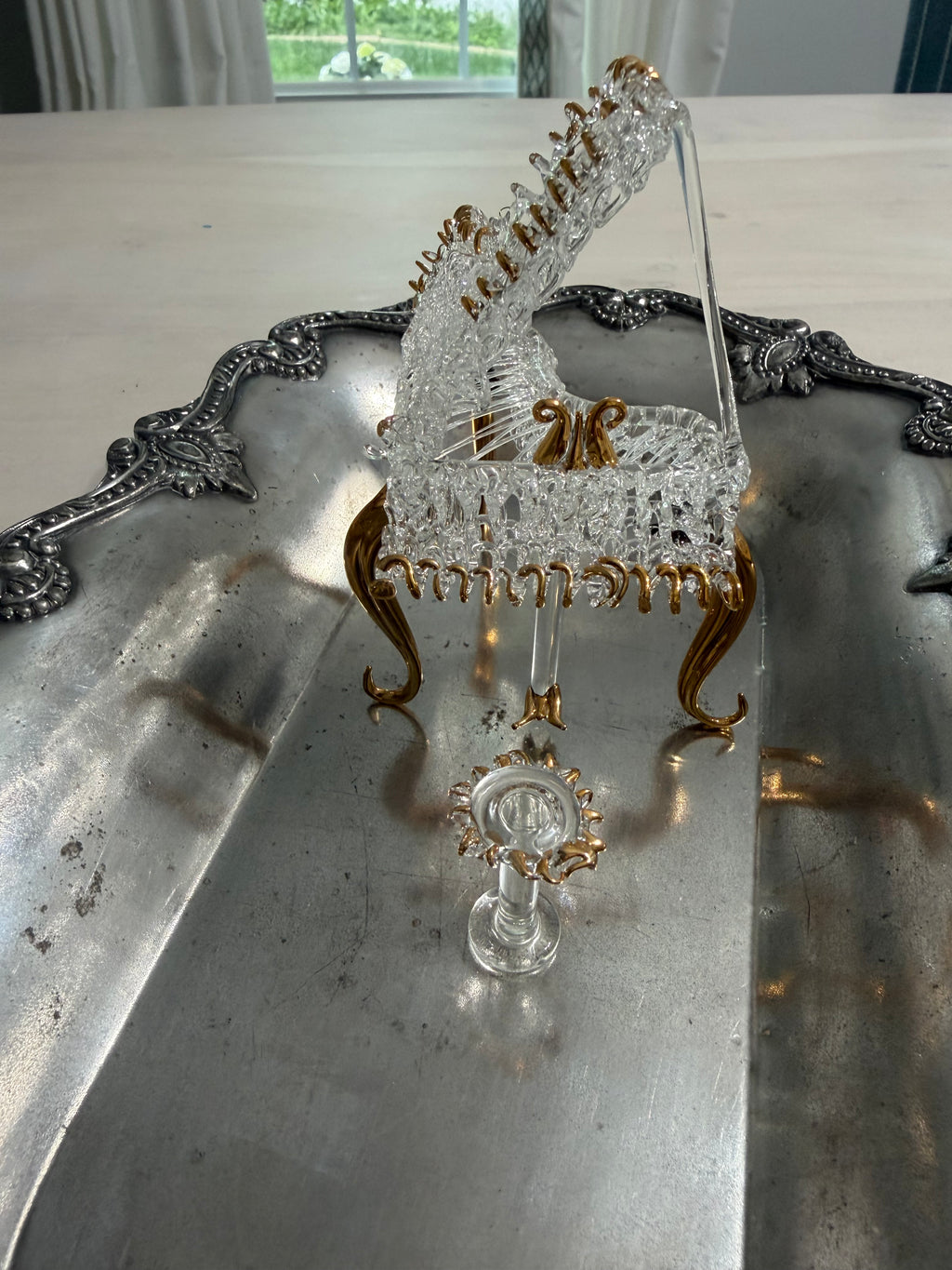 Crystal Mini Piano + Meissen Bonboniere