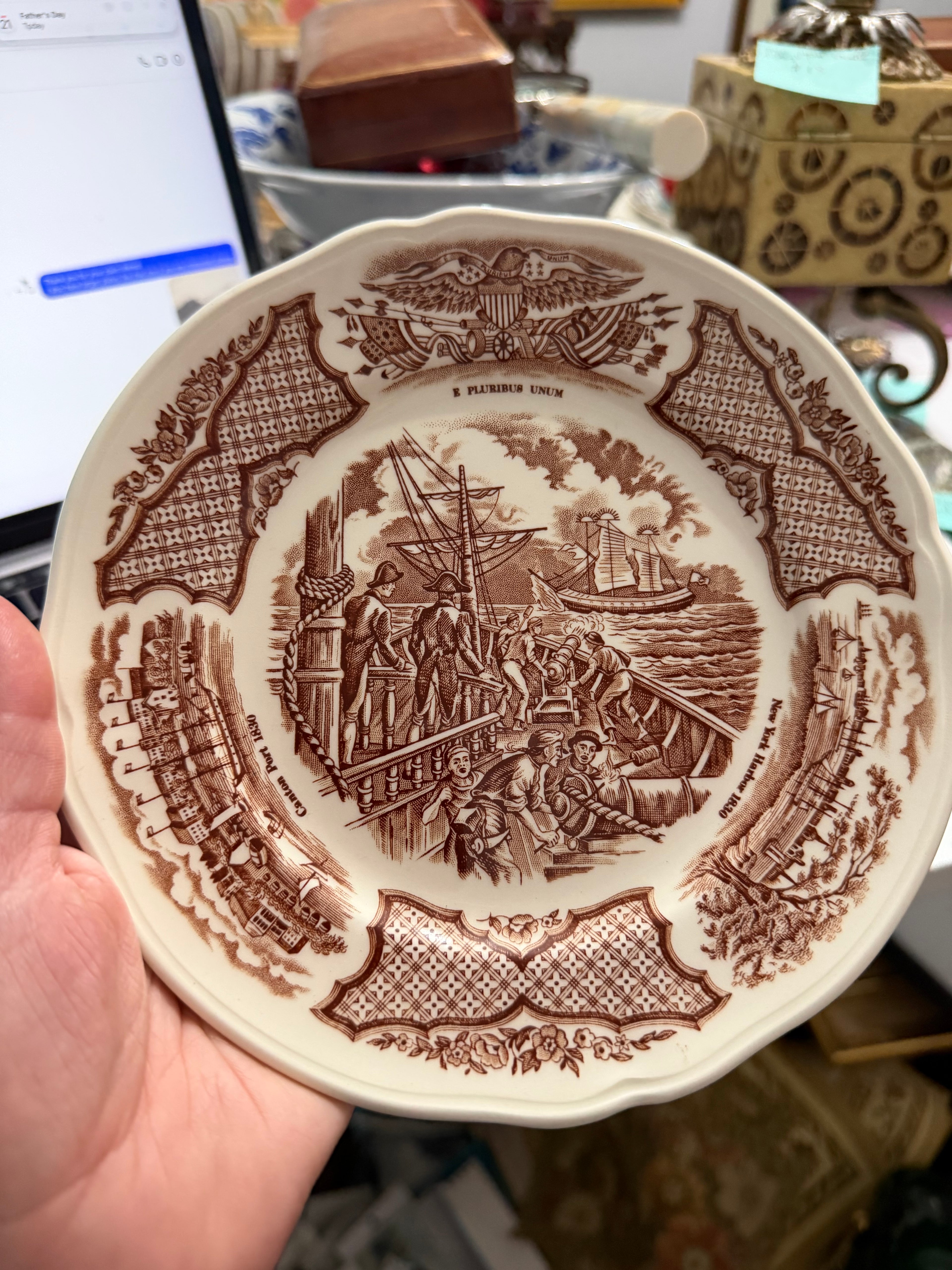 Brown Transferware plate