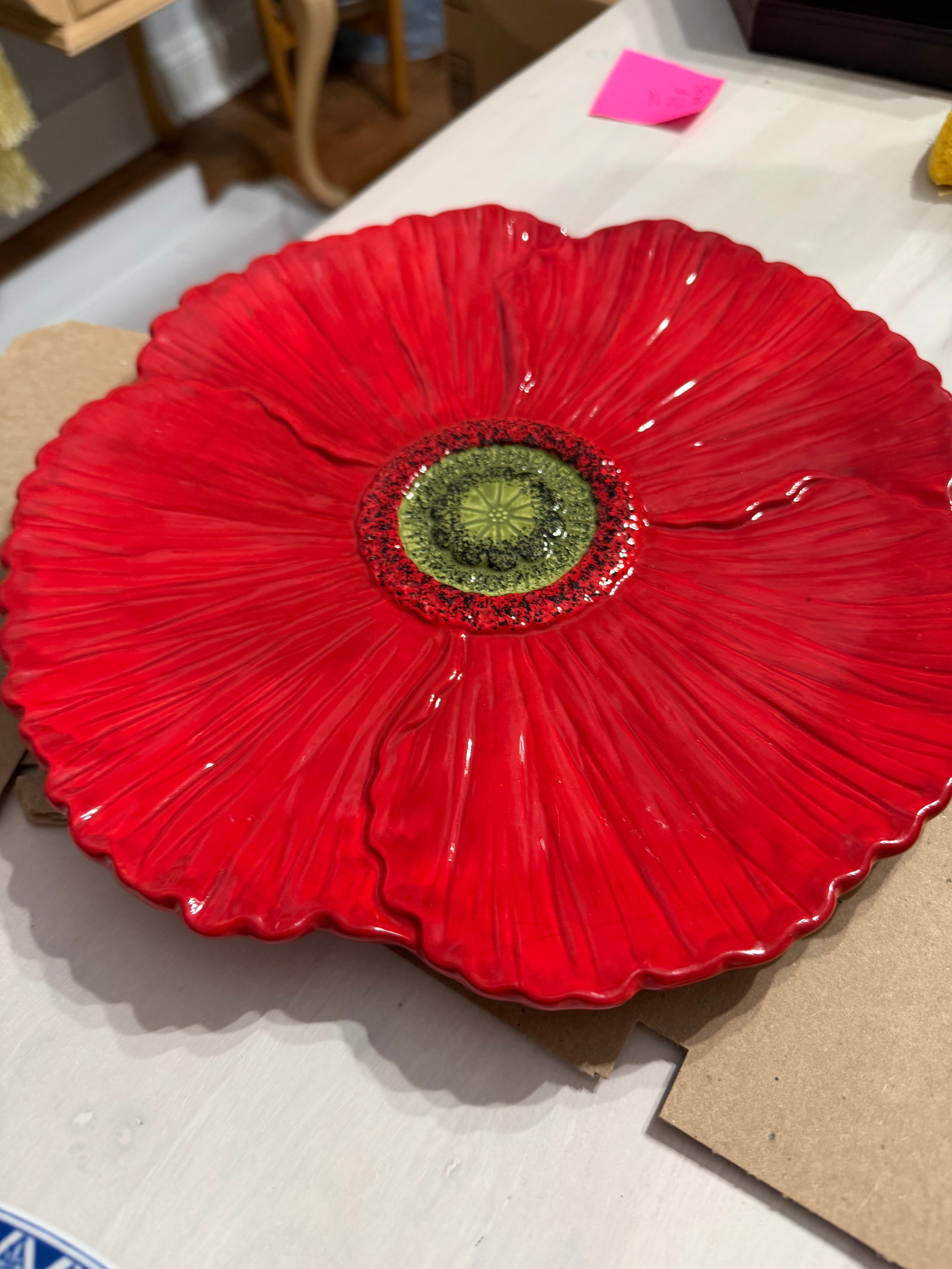 Red Poppi Plate