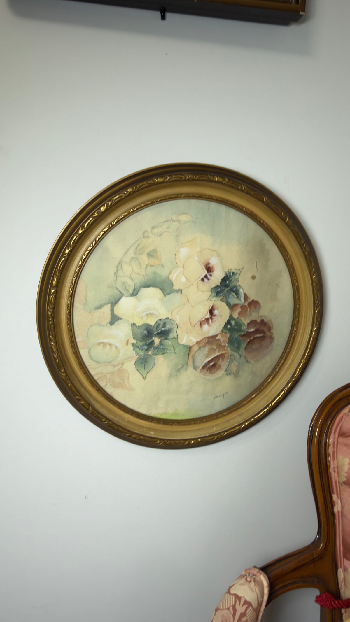 Vintage Signed Floral Watercolor Art