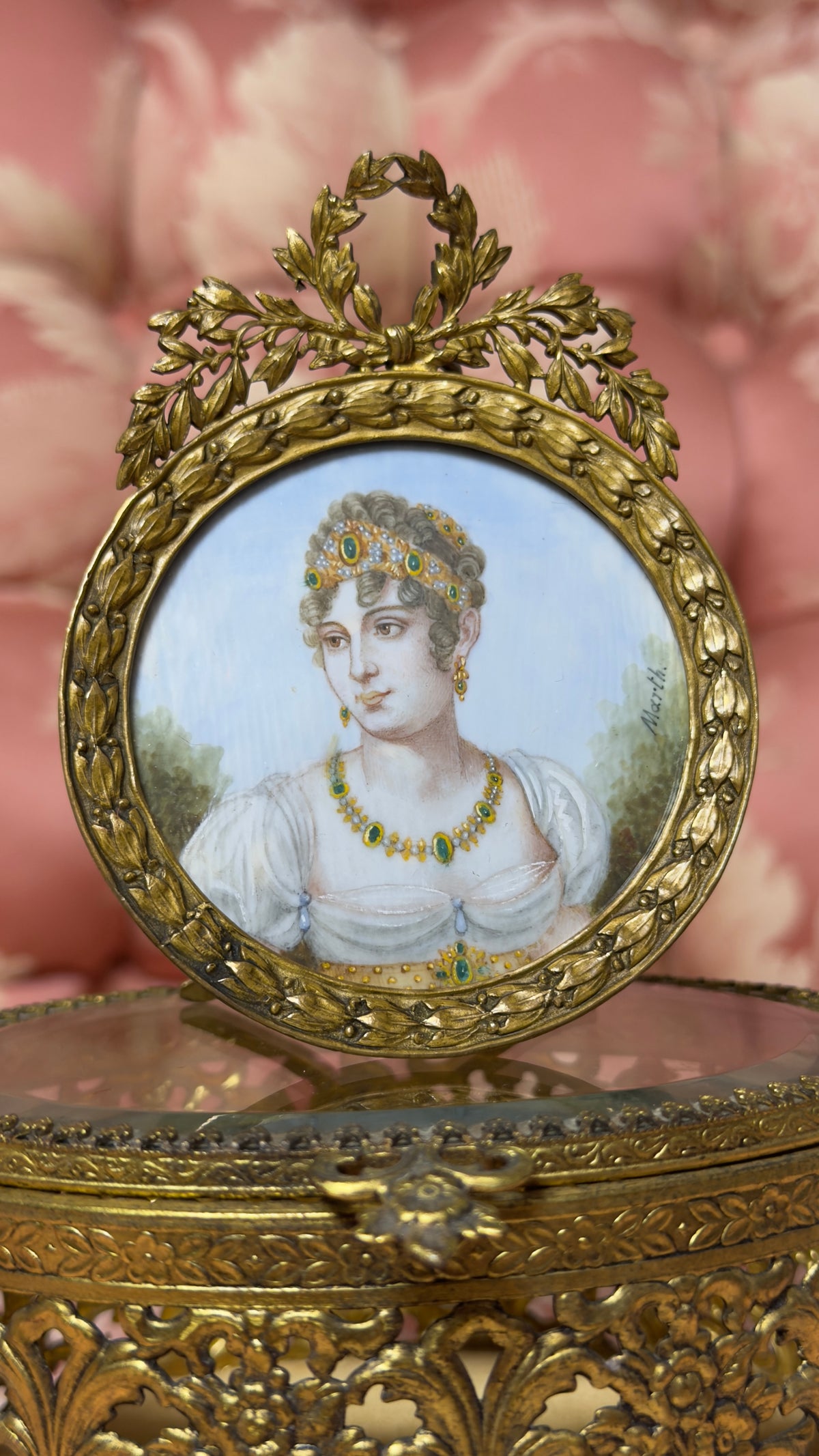 Ormolu Hand-Painted Ivory Portrait
